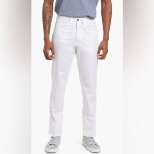 NWT Berle Charleston Khaki White Flat Front Men White Summer Pant Chino Size 40